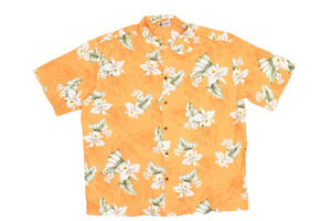 Aloha Republic Orange Floral Hawaiian Shirt Big & Tall Size 2XL